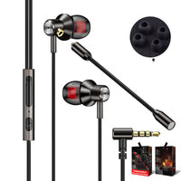 HKM-057619 Double Wheat Wired In-Ear Earbud Headset with Microphone – Rose Gold, Red, Gun Black Options
