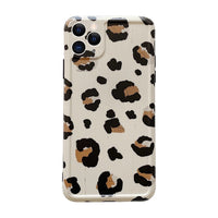 HKM-057683 Oil Painting Leopard Print Phone Case for Apple and Huawei, Flexible Back Cover, Korean Style Design