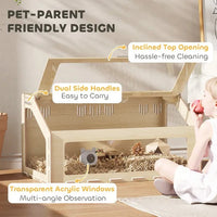 HKM-0577213 Spacious 39 Inch Hamster Cage with Acrylic Windows and Openable Top for Easy Access and Ventilation