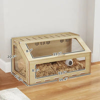 HKM-0577213 Spacious 39 Inch Hamster Cage with Acrylic Windows and Openable Top for Easy Access and Ventilation