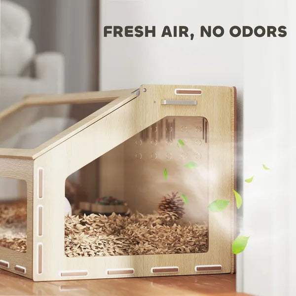 HKM-0577213 Spacious 39 Inch Hamster Cage with Acrylic Windows and Openable Top for Easy Access and Ventilation