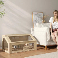 HKM-0577213 Spacious 39 Inch Hamster Cage with Acrylic Windows and Openable Top for Easy Access and Ventilation