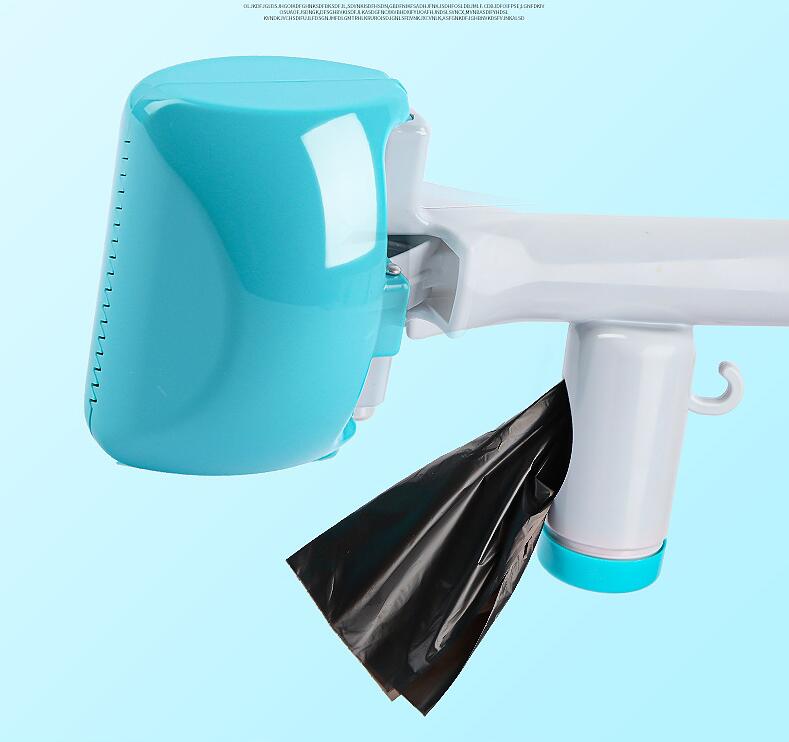 HKM-0577341 Extended Handle Toilet Picker for Dogs and Cats - Plastic, Blue, Available in Small and Large Sizes