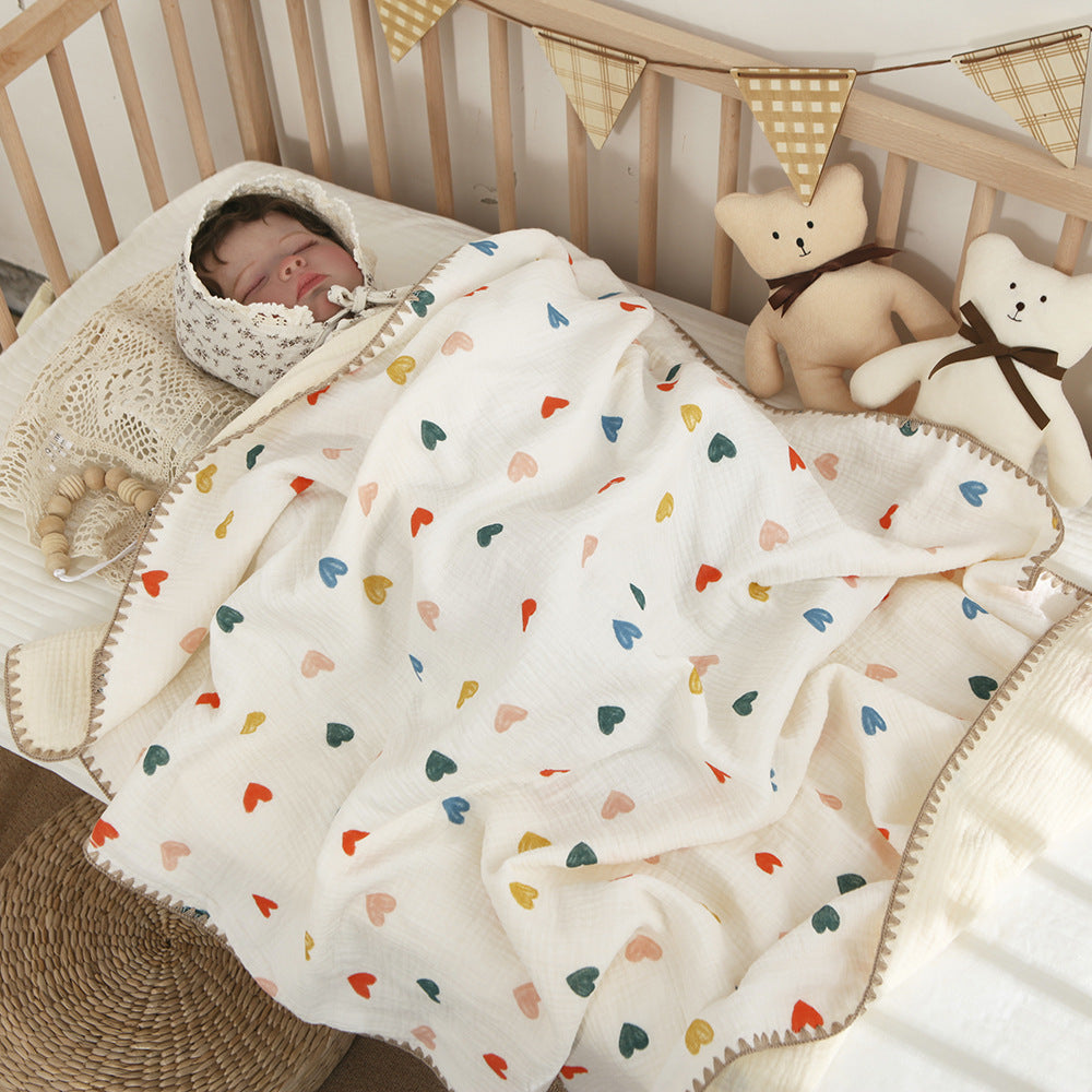 HKM-057747 4-Layer Cotton Gauze Bath Towel Blanket for Infants and Toddlers, Various Designs