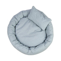 HKM-0577597 Soft Velvet Cotton Cat Litter Bed with Non-Slip Oxford Base, Egg Tart Shape, 35cm Diameter
