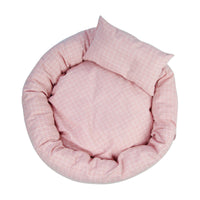 HKM-0577597 Soft Velvet Cotton Cat Litter Bed with Non-Slip Oxford Base, Egg Tart Shape, 35cm Diameter