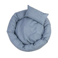 HKM-0577597 Soft Velvet Cotton Cat Litter Bed with Non-Slip Oxford Base, Egg Tart Shape, 35cm Diameter