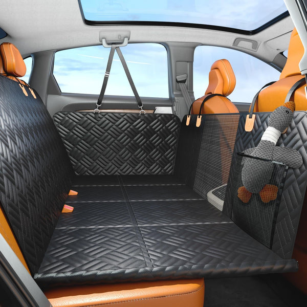 HKM-0578365 Rear Seat Dog Mat - Black Cloth Car Protector for Pets