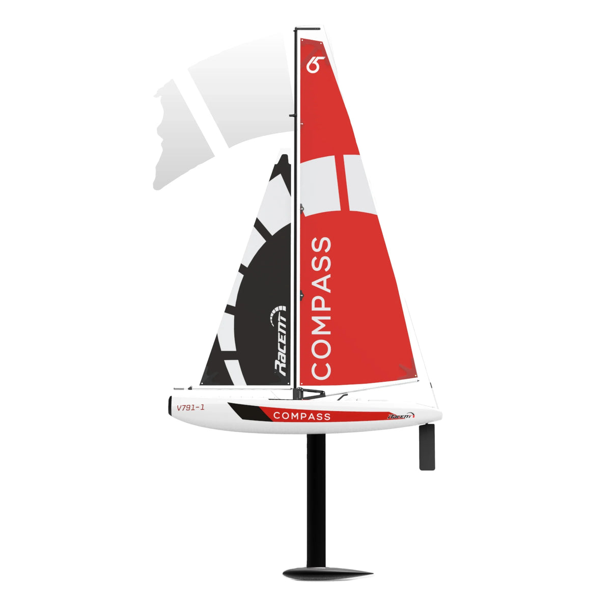 HKM-057875 Volantex COMPASS RTR Remote Control Sailboat - Durable ABS Plastic RC Pool Boat