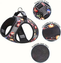 HKM-0579133 Reflective No Pull Adjustable Soft Mesh Dog Harness and Leash Set for Small to Medium Dogs