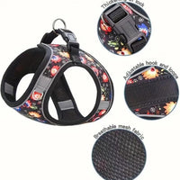 HKM-0579133 Reflective No Pull Adjustable Soft Mesh Dog Harness and Leash Set for Small to Medium Dogs