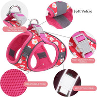 HKM-0579133 Reflective No Pull Adjustable Soft Mesh Dog Harness and Leash Set for Small to Medium Dogs