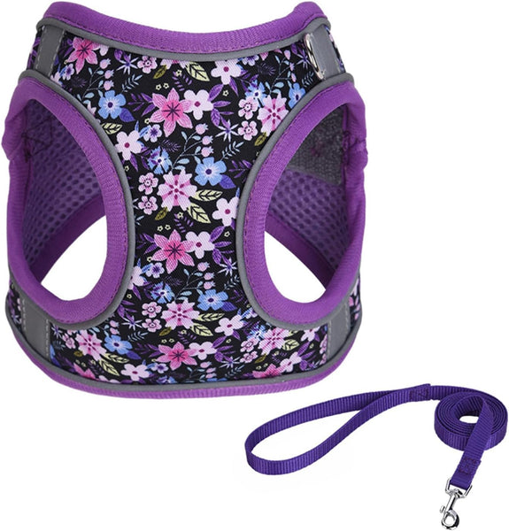 HKM-0579133 Reflective No Pull Adjustable Soft Mesh Dog Harness and Leash Set for Small to Medium Dogs