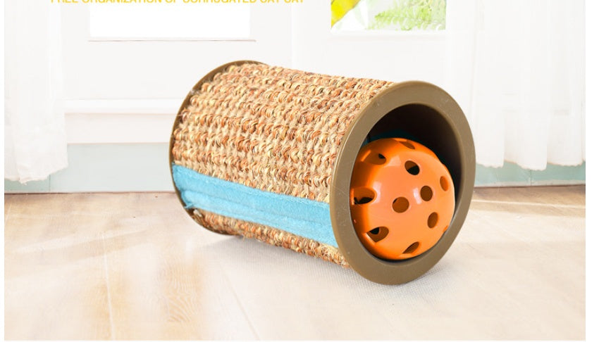 HKM-0579517 Sisal Cat Scratching Post with Bell - Durable and Entertaining Scratcher for All Cat Breeds
