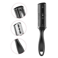 HKM-058003 Double-Sided Hair Cutting Comb with Blade for Bangs and Hair Repair, 60g
