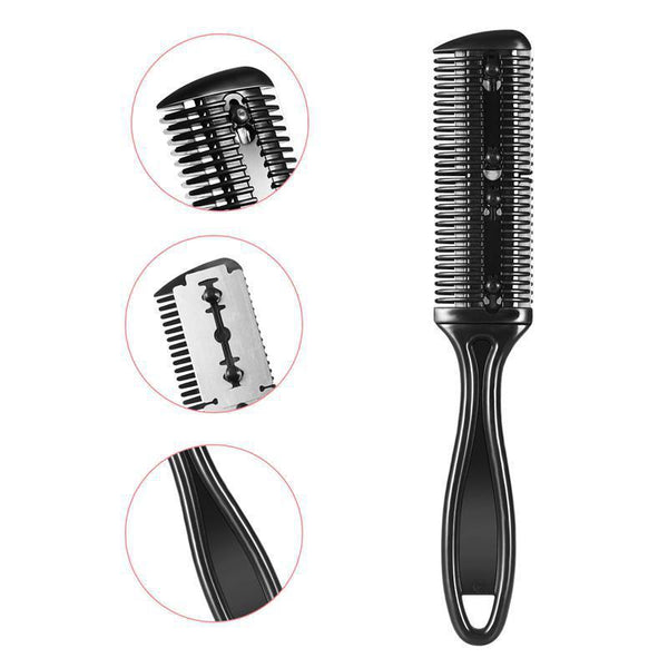 HKM-058003 Double-Sided Hair Cutting Comb with Blade for Bangs and Hair Repair, 60g