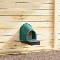HKM-0580925 Wall-Mounted Chicken Nesting Boxes - Set of 4, Dark Green ABS Plastic, Space-Saving Design with Easy Access for Egg Collection