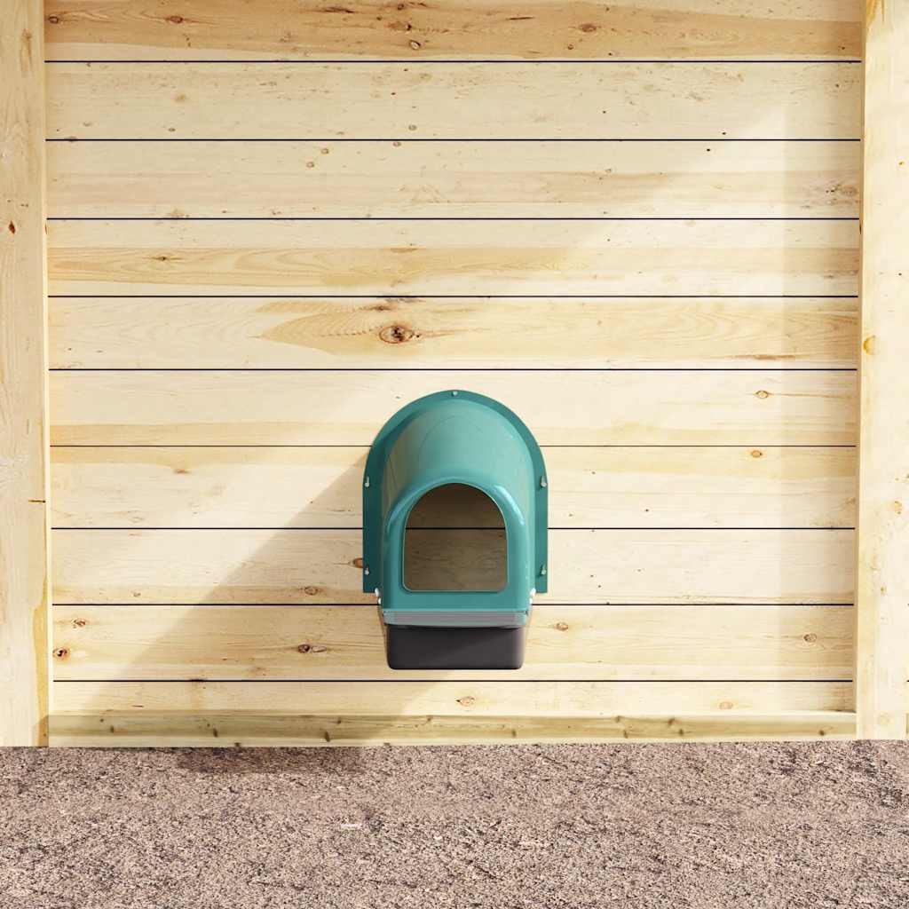 HKM-0580925 Wall-Mounted Chicken Nesting Boxes - Set of 4, Dark Green ABS Plastic, Space-Saving Design with Easy Access for Egg Collection