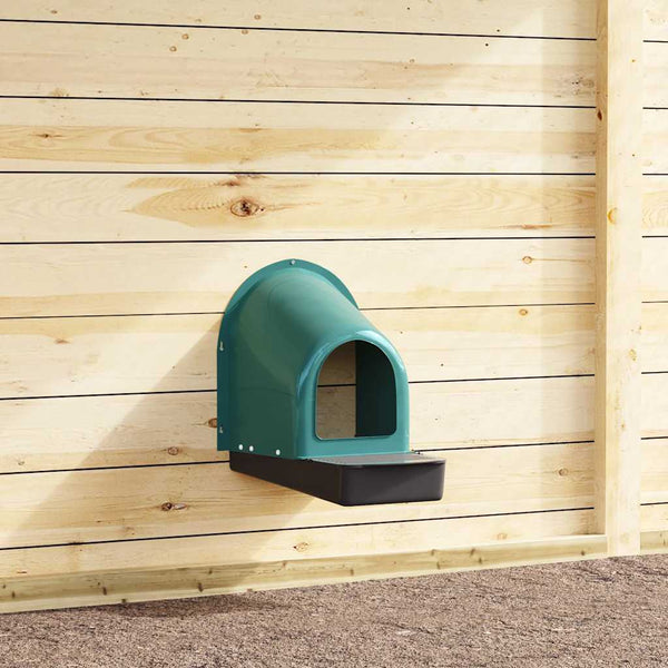 HKM-0580925 Wall-Mounted Chicken Nesting Boxes - Set of 4, Dark Green ABS Plastic, Space-Saving Design with Easy Access for Egg Collection