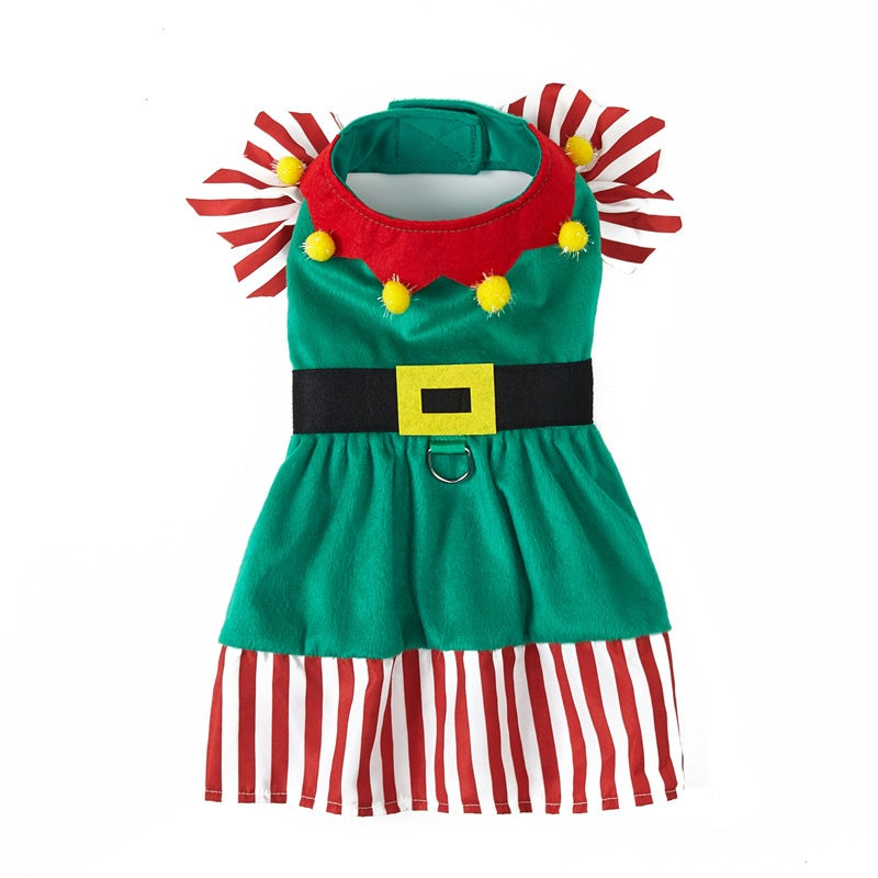 HKM-0581693 Warm Green Dog Skirt for Christmas ¨C Cute Pet Clothing in Various Sizes