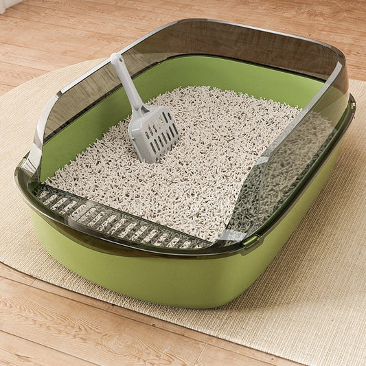 HKM-058259 Splash-proof Semi-closed Cat Litter Box with Free Cat Litter Scoop