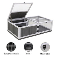 HKM-0582973 Indoor and Outdoor Wooden Turtle Habitat with Enclosed Rest and Water Areas