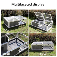 HKM-0582973 Indoor and Outdoor Wooden Turtle Habitat with Enclosed Rest and Water Areas