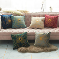 HKM-058387 Netherlands Velvet Gold Thread Embroidery Pillow Cover - 45x45cm in Multiple Colors