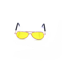 HKM-0584125 Pet Mini Hip Hop Sunglasses - Metal Frame with Resin Lenses, Stylish Accessories for Small Pets
