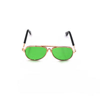 HKM-0584125 Pet Mini Hip Hop Sunglasses - Metal Frame with Resin Lenses, Stylish Accessories for Small Pets