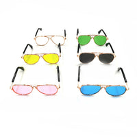 HKM-0584125 Pet Mini Hip Hop Sunglasses - Metal Frame with Resin Lenses, Stylish Accessories for Small Pets