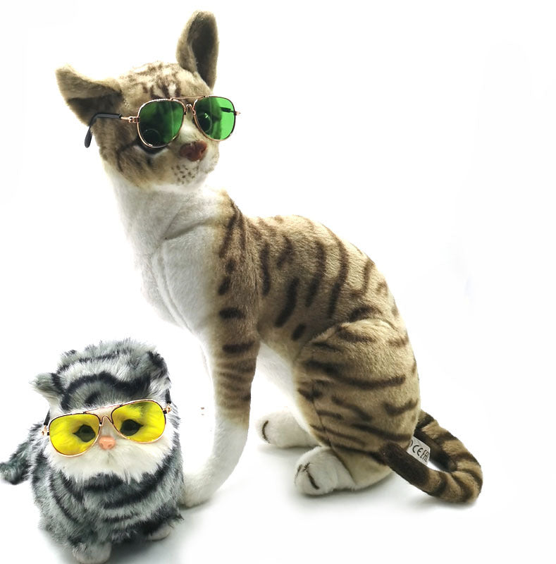 HKM-0584125 Pet Mini Hip Hop Sunglasses - Metal Frame with Resin Lenses, Stylish Accessories for Small Pets