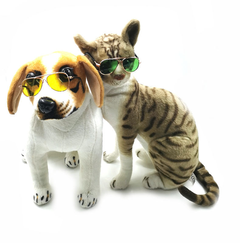 HKM-0584125 Pet Mini Hip Hop Sunglasses - Metal Frame with Resin Lenses, Stylish Accessories for Small Pets