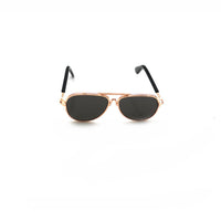HKM-0584125 Pet Mini Hip Hop Sunglasses - Metal Frame with Resin Lenses, Stylish Accessories for Small Pets