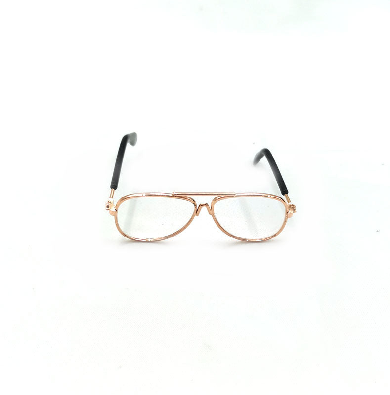 HKM-0584125 Pet Mini Hip Hop Sunglasses - Metal Frame with Resin Lenses, Stylish Accessories for Small Pets