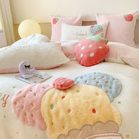 HKM-058579 Cartoon Anime Milk Fiber Four-Piece Bedding Set with Embroidery