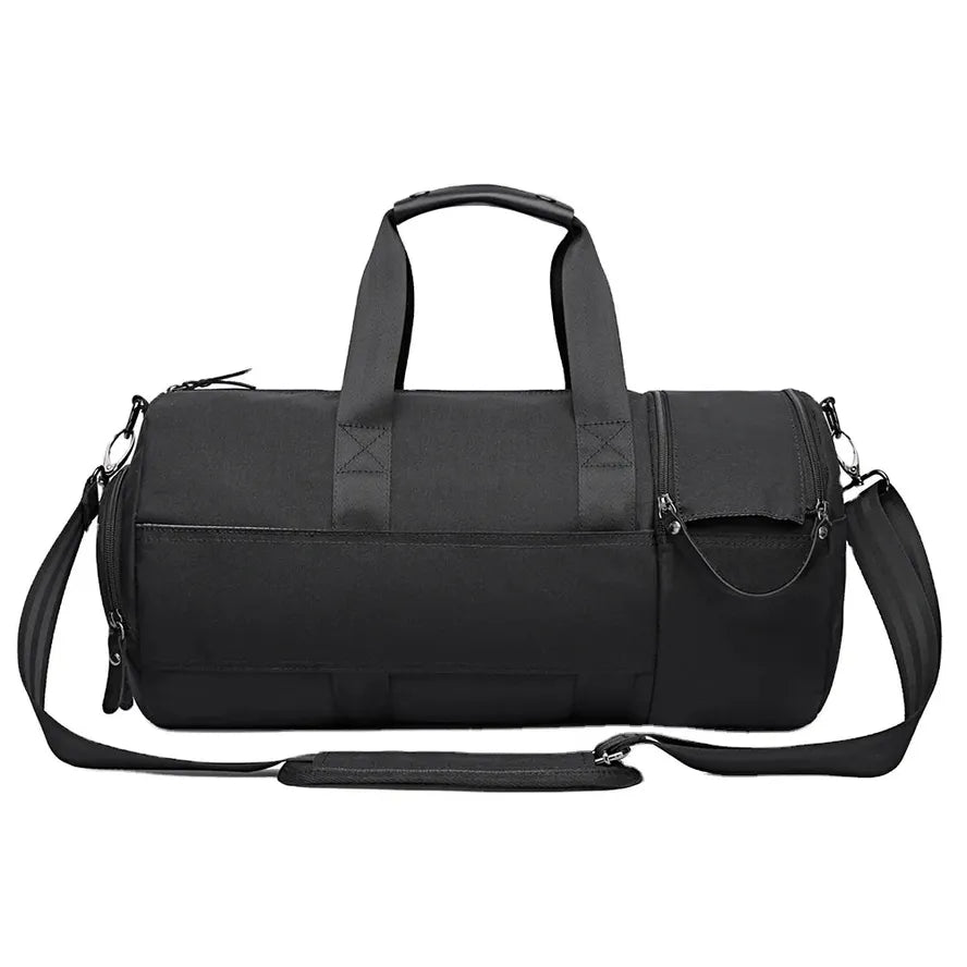 HKM-058643 Retro Waterproof Fitness Travel Bag - Heavy Duty Waxed Canvas and Leather Accents, Multiple Colours Available