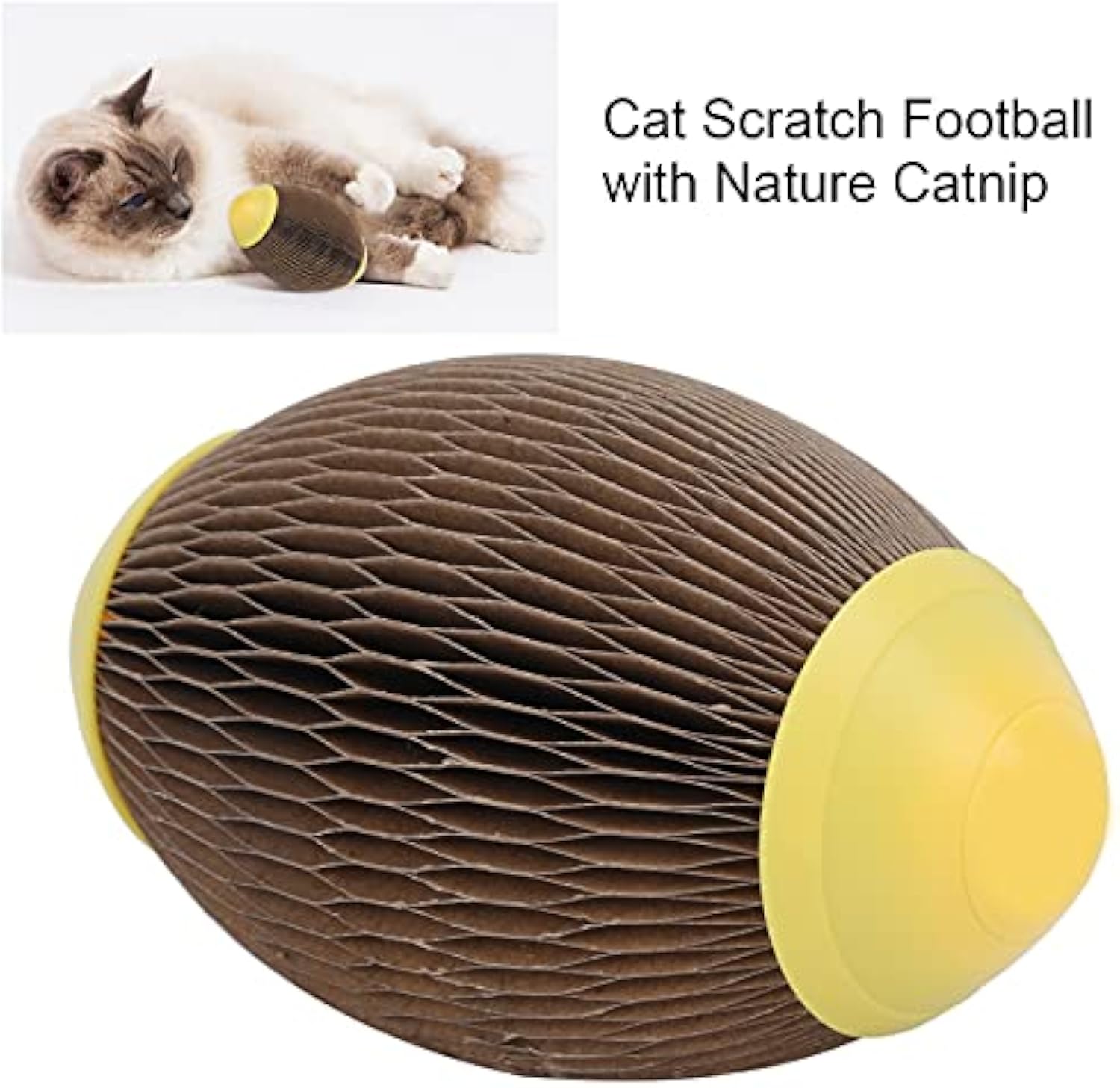 HKM-0586557 Eco-Friendly Catnip Football Toy for Active Play and Healthy Scratching