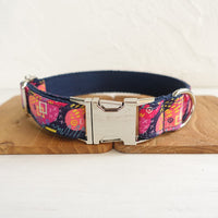 HKM-0587069 Pet Bow Tie Set and Leash with Dog Hoop - Variety of Sizes in Deep Graffiti