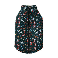 HKM-0587453 Warm Polyester Winter Dog Dress - Stylish Options in Purple Butterfly, Leopard Print, Christmas Green & Red, Sizes S-5XL