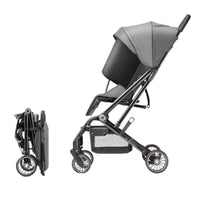 HKM-058771 Compact Lightweight Stroller with One-Click Fold and 360° Swivel Wheels, Ideal for Air Travel