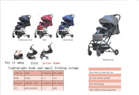 HKM-058771 Compact Lightweight Stroller with One-Click Fold and 360° Swivel Wheels, Ideal for Air Travel