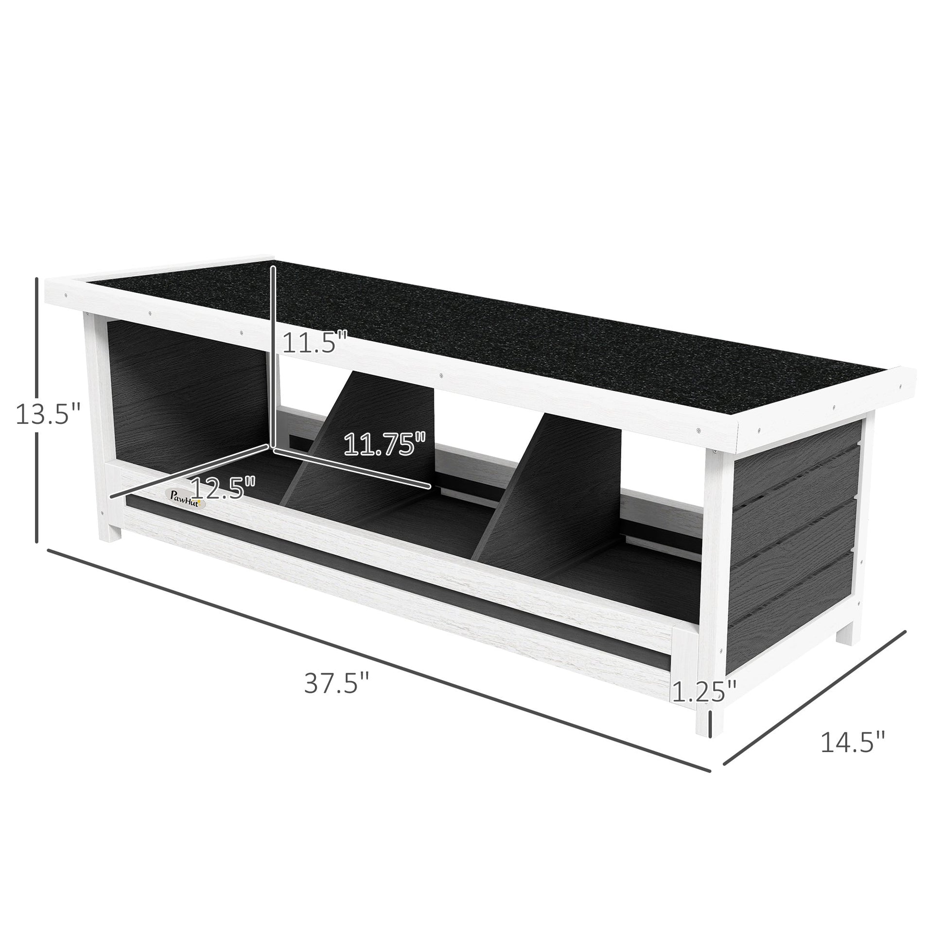 HKM-0588733 Wood Nesting Box for Up to 3 Chickens with Weather-Resistant Asphalt Roof, Gray Finish