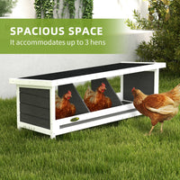 HKM-0588733 Wood Nesting Box for Up to 3 Chickens with Weather-Resistant Asphalt Roof, Gray Finish