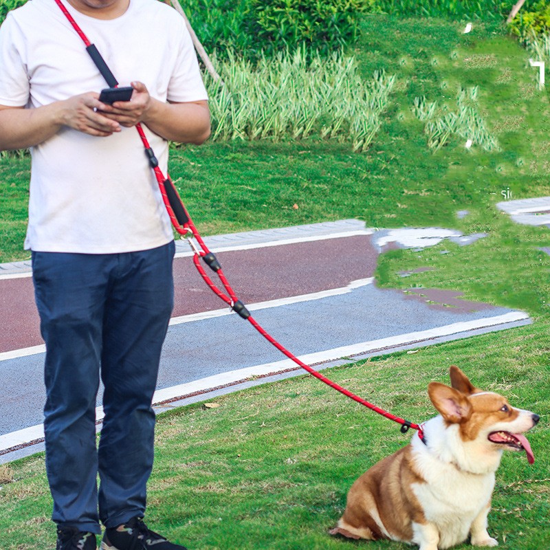 HKM-0588861 Durable Nylon Dog Traction Rope with Shock Absorption Design and Adjustable Handheld Options
