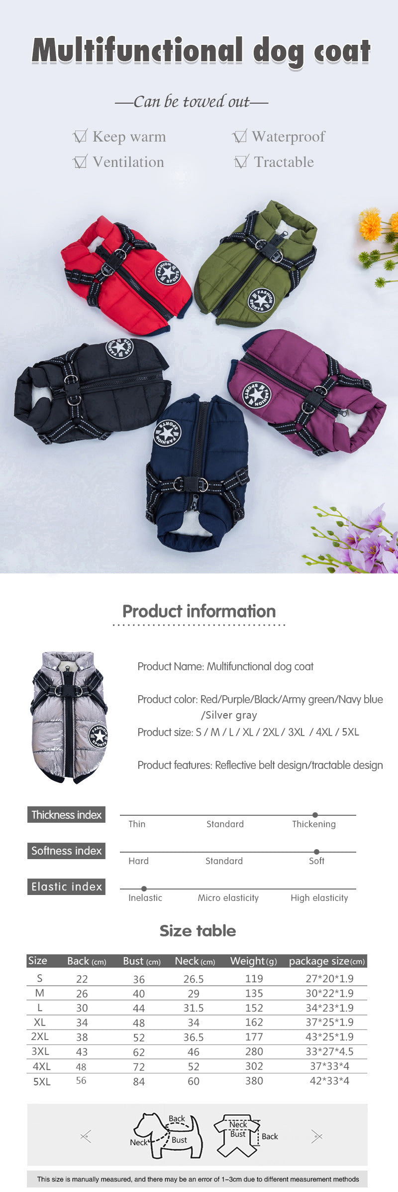 HKM-0589245 Casual Polyester Pet Vest for Dogs in Various Colors and Sizes