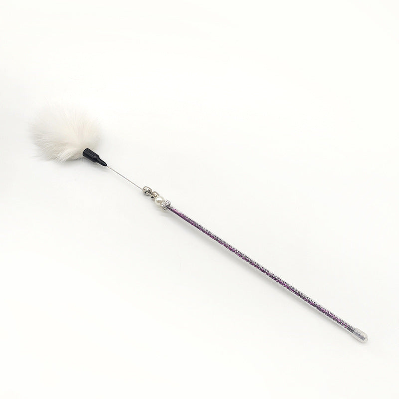 HKM-0589885 Cat Chew Toy with Funny Plush Stick - Available in Multiple Colors