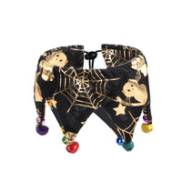 HKM-0592445 Skull Pattern Hat and Scarf Set with Cat Cape and Spider Web Design