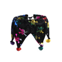 HKM-0592445 Skull Pattern Hat and Scarf Set with Cat Cape and Spider Web Design