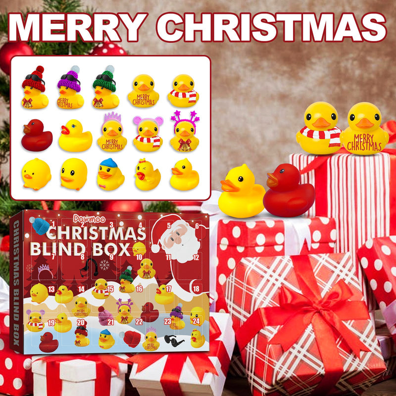 HKM-059347 24-Day Rubber Duck Countdown Advent Calendar – Fun Bath Toy for Kids and Christmas Celebration